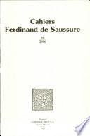 Cahiers Ferdinand de Saussure