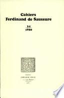 Cahiers Ferdinand de Saussure
