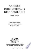 Cahiers internationaux de sociologie