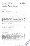 Cahiers roumains d'études littéraires