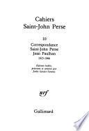 Cahiers Saint-John Perse
