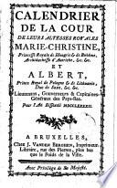 Calendrier de la cour de leurs Altesses Royales Marie-Christine ... et Albert ... pour l'an 1792