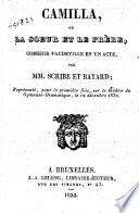 Camilla, ou: La soeur et le frère: comédie-vaudeville en un acte