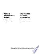 Canada Corporations Bulletin