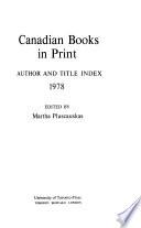 Canadian Books in Print