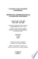 Canadian Case Citations, 1867-July 1998