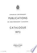Canadian Government Publications: Catalogue