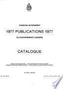 Canadian Government Publications: Catalogue