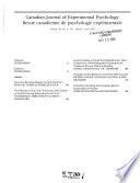 Canadian Journal of Experimental Psychology