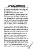 Canadian Review of Comparative Literature