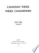Canadian Theses 1947-1960