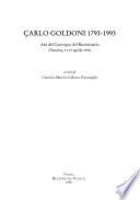Carlo Goldoni 1793-1993