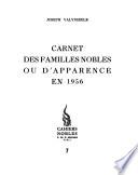 Carnet des familles nobles ou d'apparence en 1956-