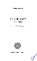 Carteggio, 1914-1920