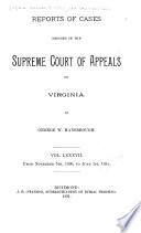 Cases Decided in the Supreme Court of Appeals of Virginia