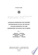 Cataloge systematique des ouvrages