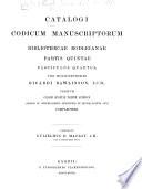 Catalogi codicum manuscriptorum bibliothecae Bodleianae ...