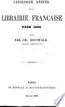 Catalogue annuel de la librairie française 1858-69
