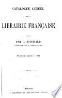 Catalogue annuel de la librairie française 1858-69