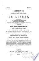 Catalogue d'une grande collection de livres