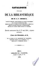 Catalogue d'une partie de la Bibliothèque de M.L.-C. Deneux