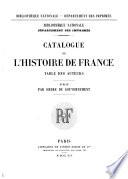Catalogue de l'histoire de France