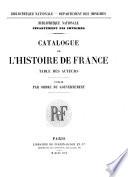 Catalogue de l'histoire de France