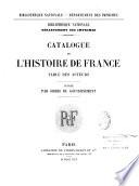 Catalogue de l'histoire de France