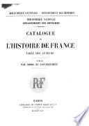 Catalogue de l'histoire de France