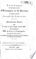 Catalogue de l'intéressante collection d'estampes et de dessins du cabinet de feu Mr. Joseph de Camesina