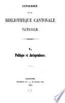 Catalogue de la bibliothèque cantonale Vaudoise