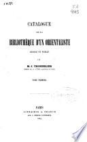 Catalogue de la bibliothèque d'un orientaliste