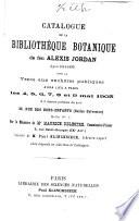 Catalogue de la bibliothèque de feu Alexis Jordan