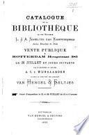 Catalogue de la bibliothèque de feu monsieur L.J.A. Scheltus van Kampferbeke