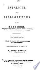 Catalogue de la bibliothèque de G.H.M. Delprat