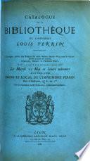 Catalogue de la bibliothèque de l'imprimerie Louis Perrin
