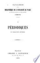 Catalogue de la Bibliothèque de l'Université de Paris