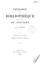 Catalogue de la bibliothèque de la ville de Poitiers