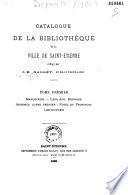 Catalogue de la bibliothèque de la ville de Saint-Etienne