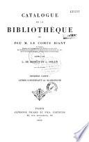 Catalogue de la bibliothèque de M. le comte Riant