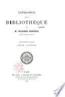Catalogue de la bibliothèque de M. Ricardo Heredia, comte de Benahavis