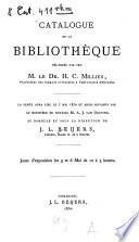 Catalogue de la bibliothèque délaissée par feu M. le Dr. H. C. Millies