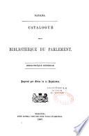 Catalogue de la Bibliothèque du Parlement du Canada