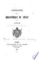 Catalogue de la bibliothèque du Sénat