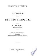 Catalogue de la bibliothèque, Fondation Teyler