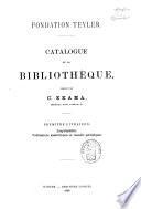 Catalogue de la bibliothèque, Fondation Teyler
