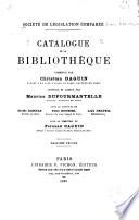 Catalogue de la bibliotheque