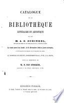 Catalogue de la bibliothèque littéraire et artistique de feu M. A. D. Schinkel ...