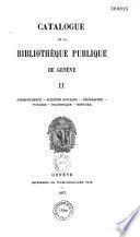 Catalogue de la bibliothèque publique de Genève: Jurisprudence