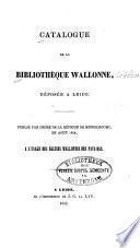 Catalogue de la Bibliothèque wallonne